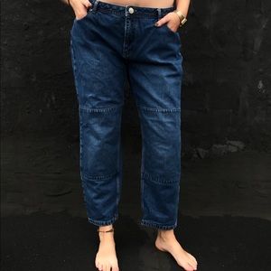 Dark Wash Straight Leg Denim Pants